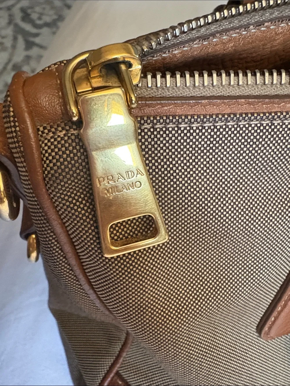 Prada handbag with Tan Leather Trim